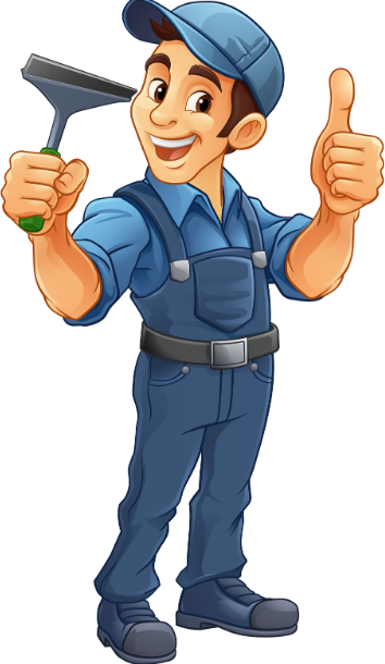 SuperFix handyman mascot giving a thumbs up